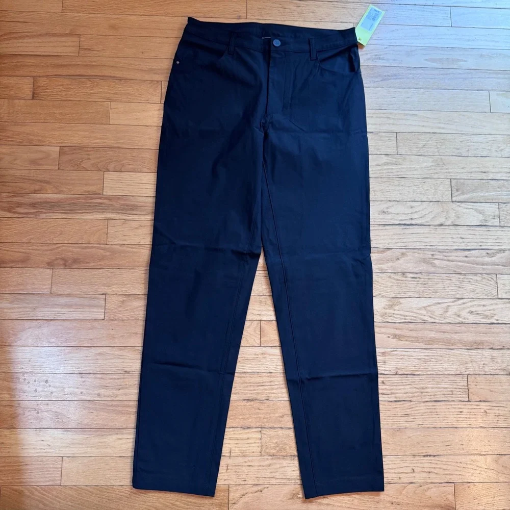 All In Motion Mens 360 Lifestyle Relaxed Fit 5-Pocket Pants Black 32x32 UPF 50+